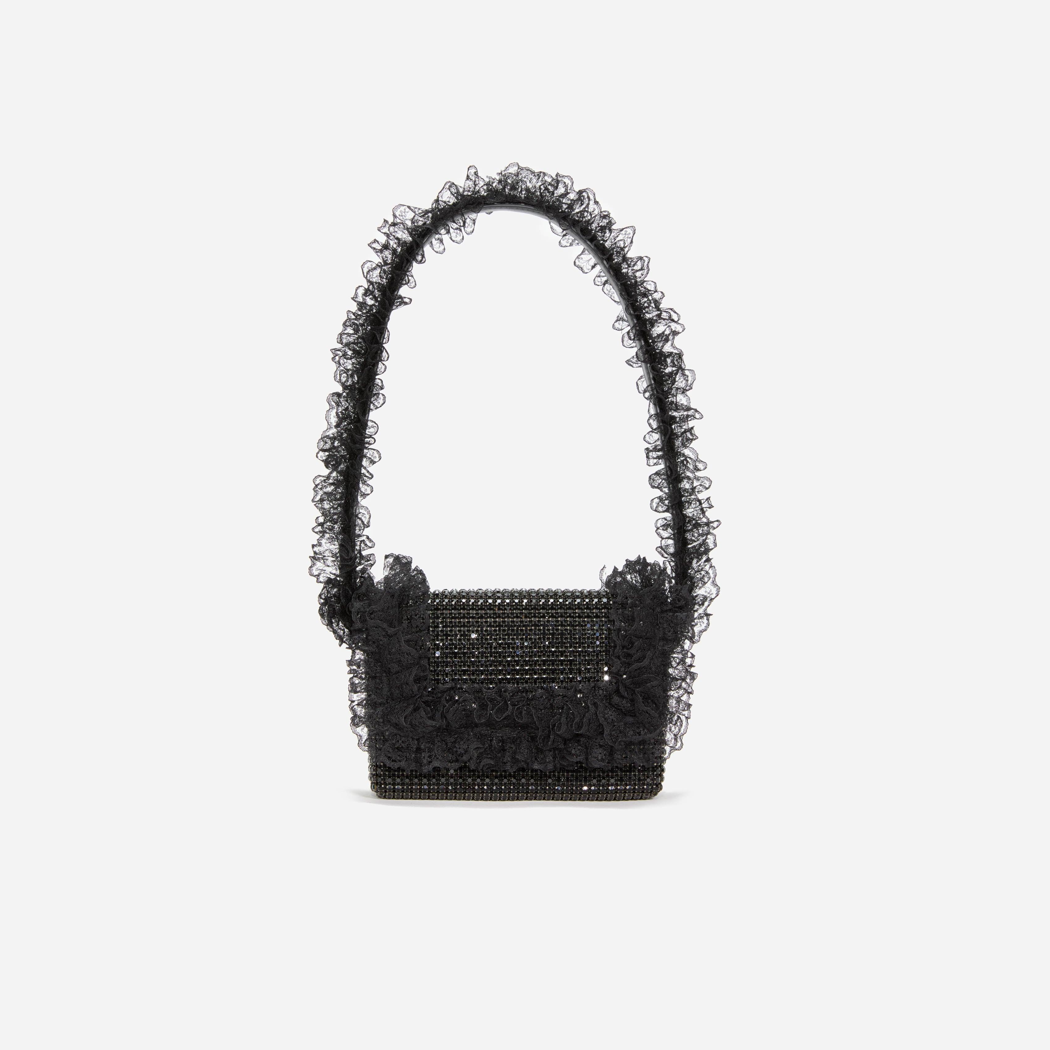 Black Crystal Lace Detail Bag product image