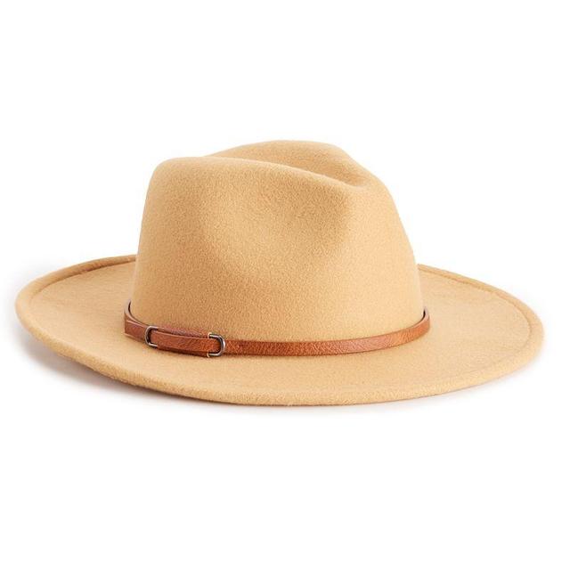 Womens Nine West Vegan Leather Tie Felt Floppy Hat Product Image