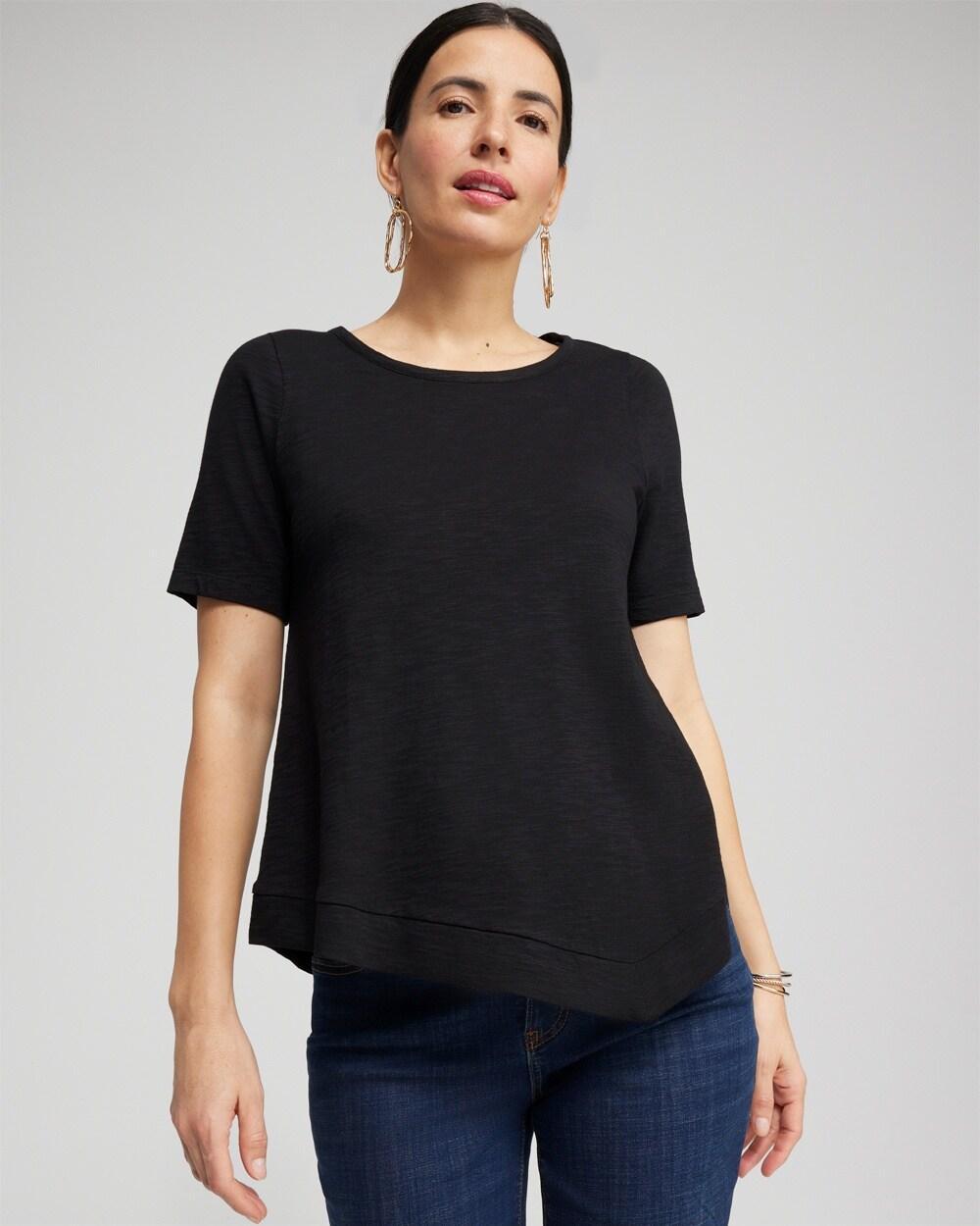 Asymmetrical Elbow Sleeve Tee Product Image