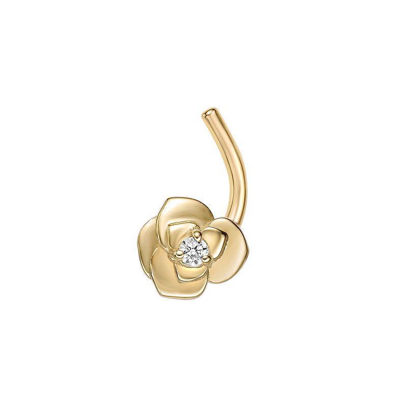 Lila Moon 14k Gold Cubic Zirconia Rose Curved Nose Stud, Womens, Yellow Product Image