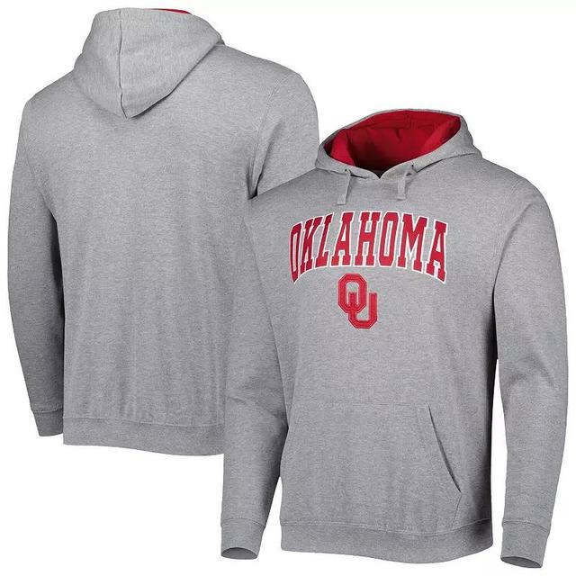 Mens Colosseum Heathered Gray Oklahoma Sooners Arch & Team Logo 3.0 Pullover Hoodie Product Image