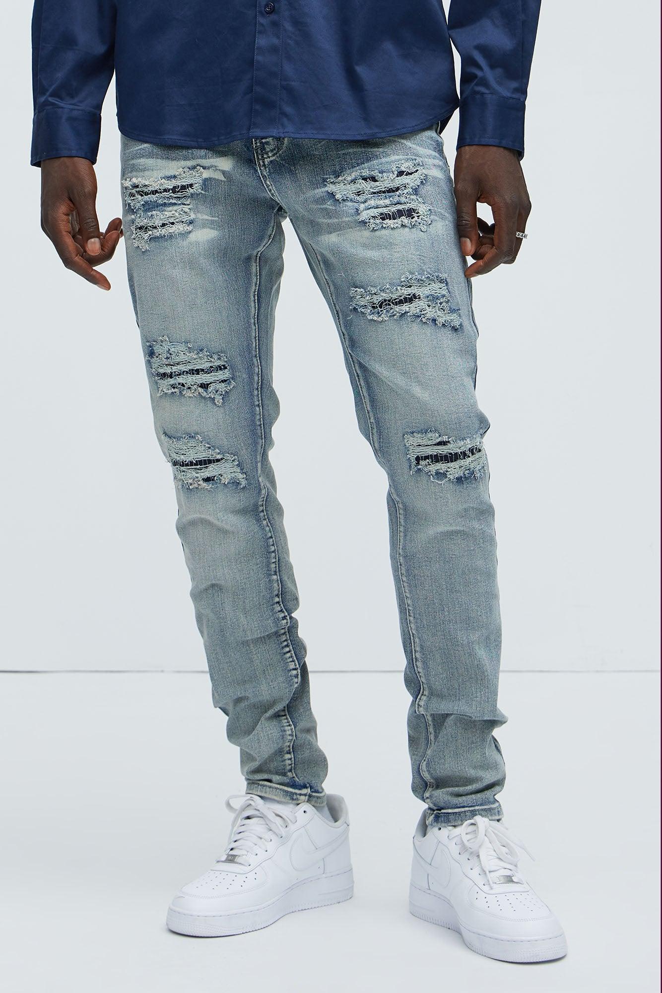 Always Rising Ripped Stacked Skinny Jeans - Medium Blue Wash product image