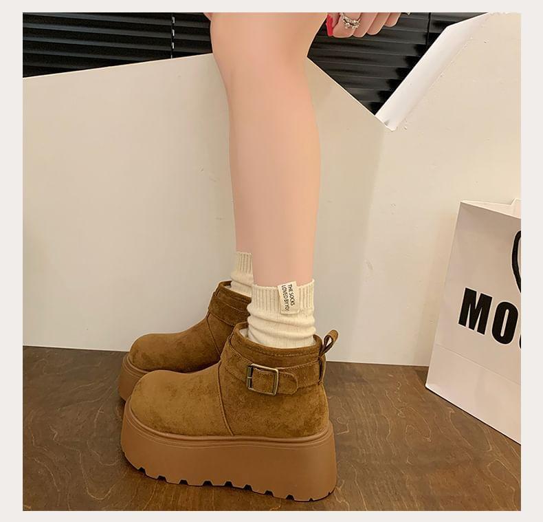 Buckle Platform Ankle Snow Boots Product Image