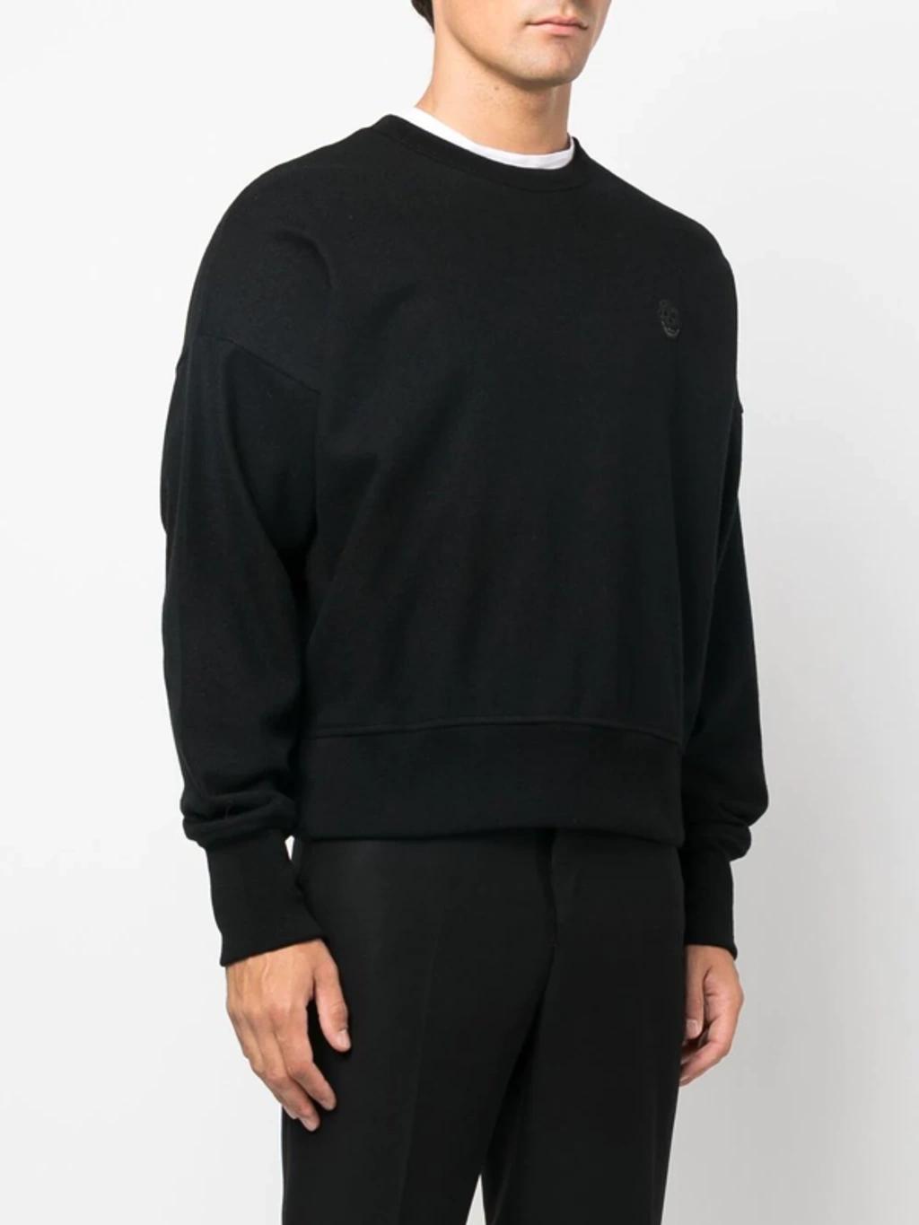 Logo-patch Wool Sweatshirt In Black Product Image