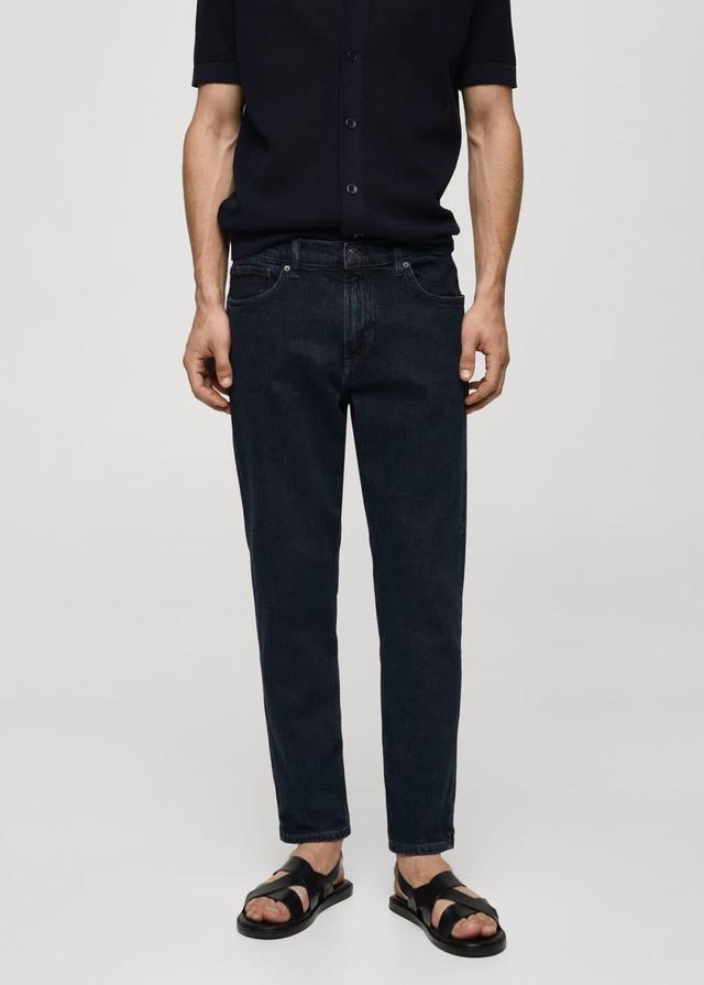 MANGO MAN - Ben tapered cropped jeans deep dark blueMen Product Image