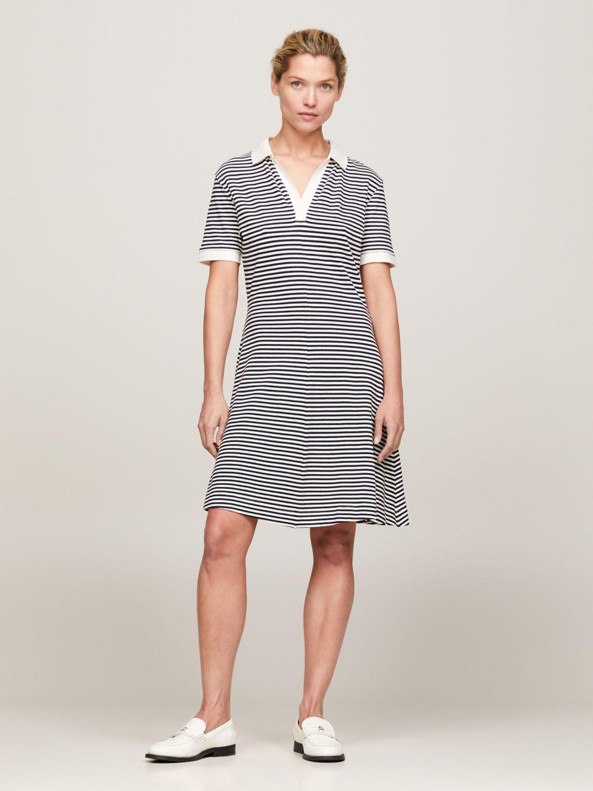 Tommy Hilfiger Women's Open Placket Stripe Polo Dress Product Image