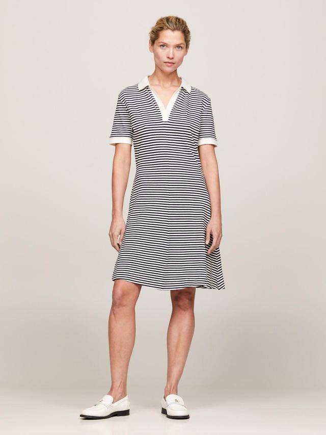 Tommy Hilfiger Women's Open Placket Stripe Polo Dress Product Image