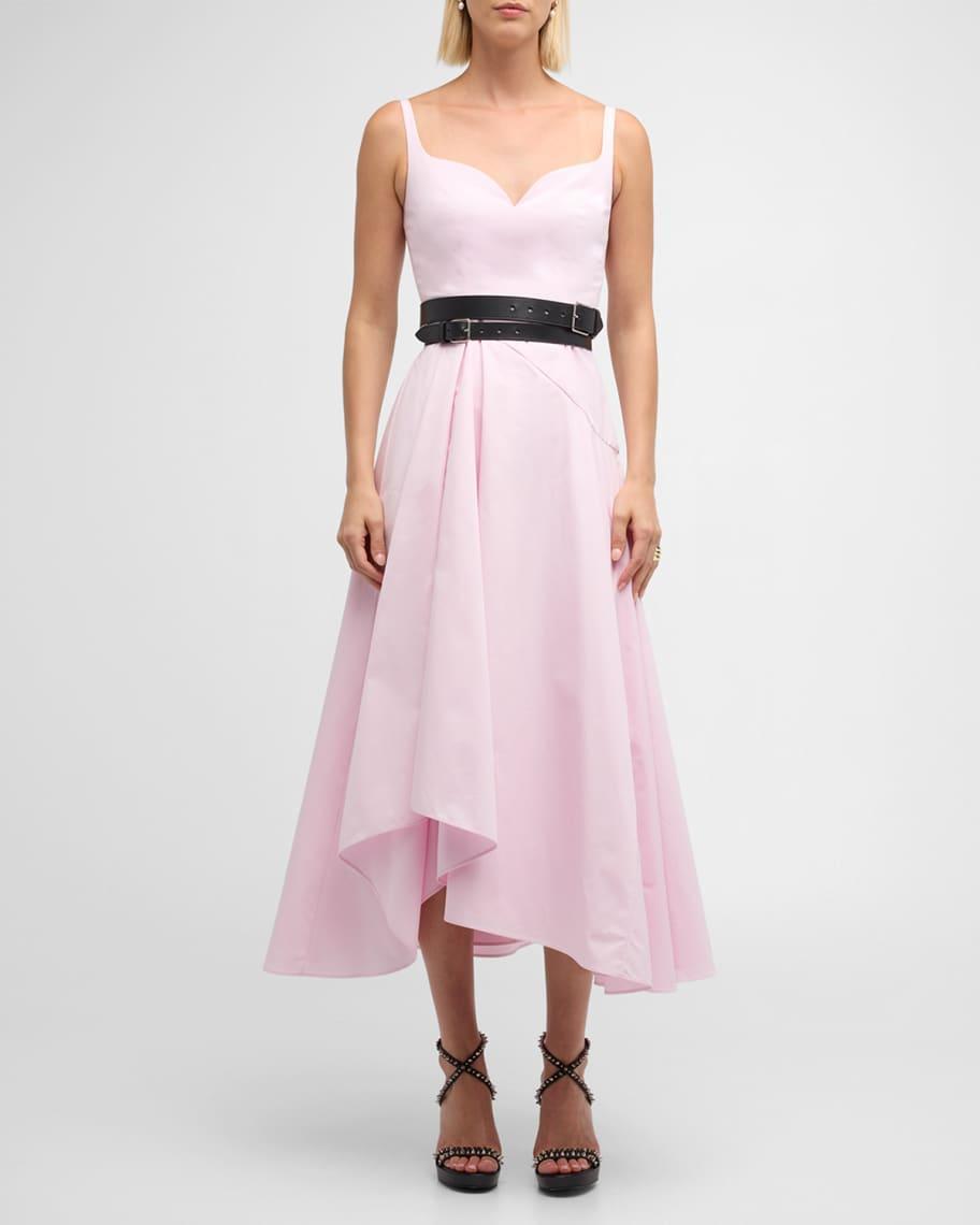 Draped Sweetheart Midi Dress product image