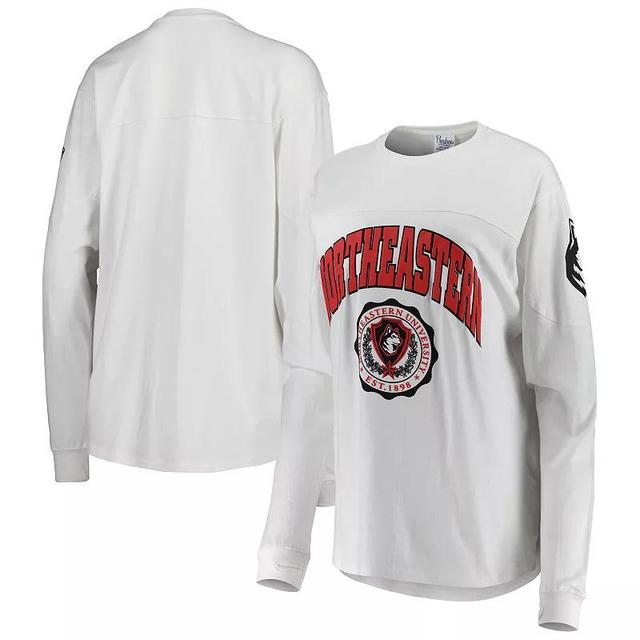 Womens Pressbox White Northeastern Huskies Edith Long Sleeve T-shirt Product Image