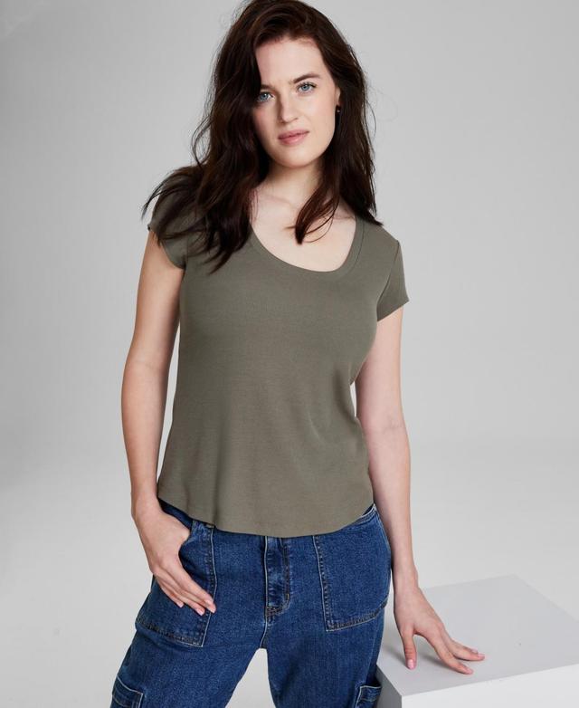 And Now This Womens Scoop-Neck Cap-Sleeve Tee, Created for Macys Product Image