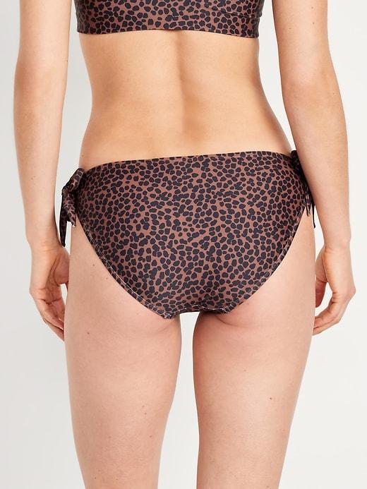 Mid-Rise Side-Tie Bikini Swim Bottoms Product Image