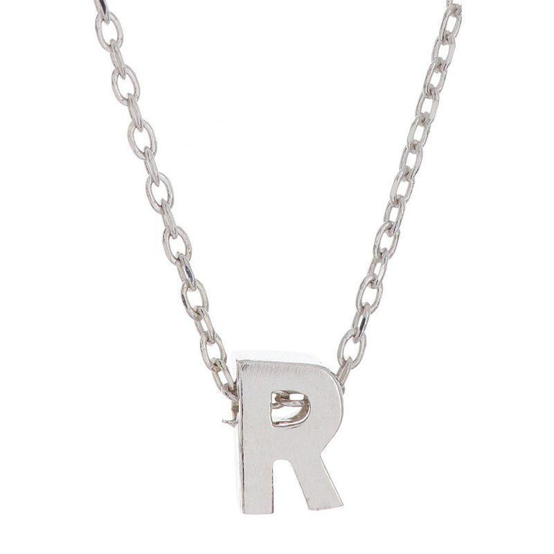 Adornia Rhodium-Plated Mini Initial A Pendant Necklace, 16 + 2 extender - P Product Image