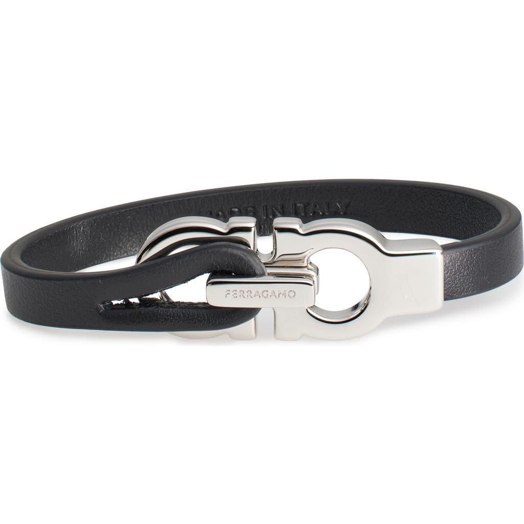 FERRAGAMO Gancini Bracelet In Nero/pall Lucido Product Image