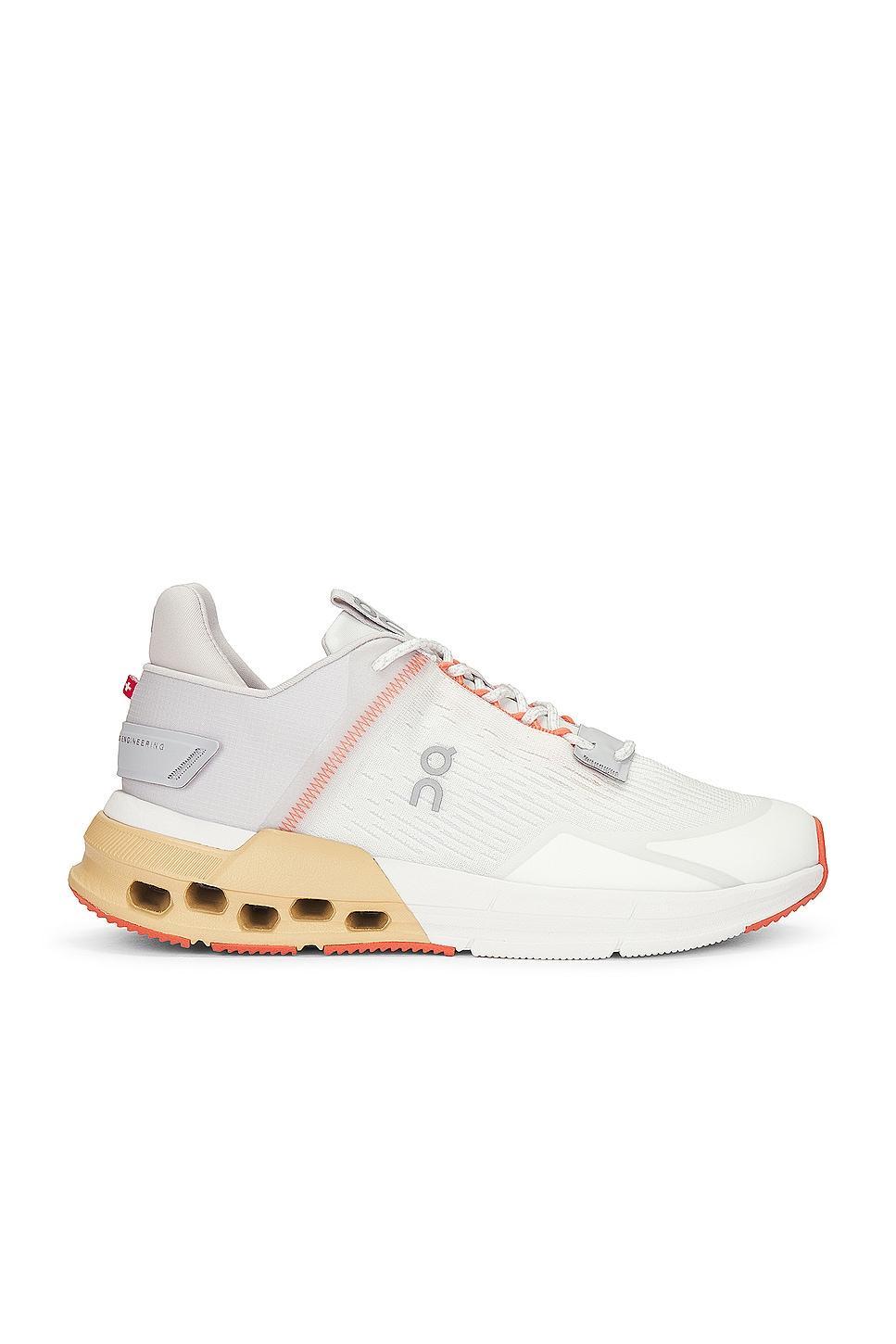 On Cloudnova Flux Sneaker in Undyed White & Savannah - White. Size 6 (also in ). Product Image