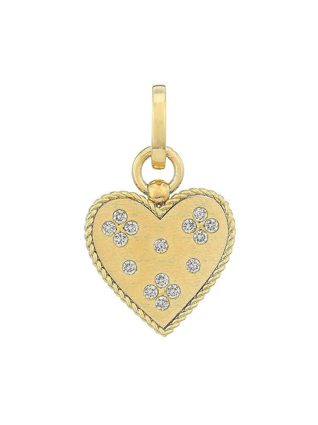 Womens Venetian Princess 18K Yellow Gold & Diamond Heart Pendant Product Image