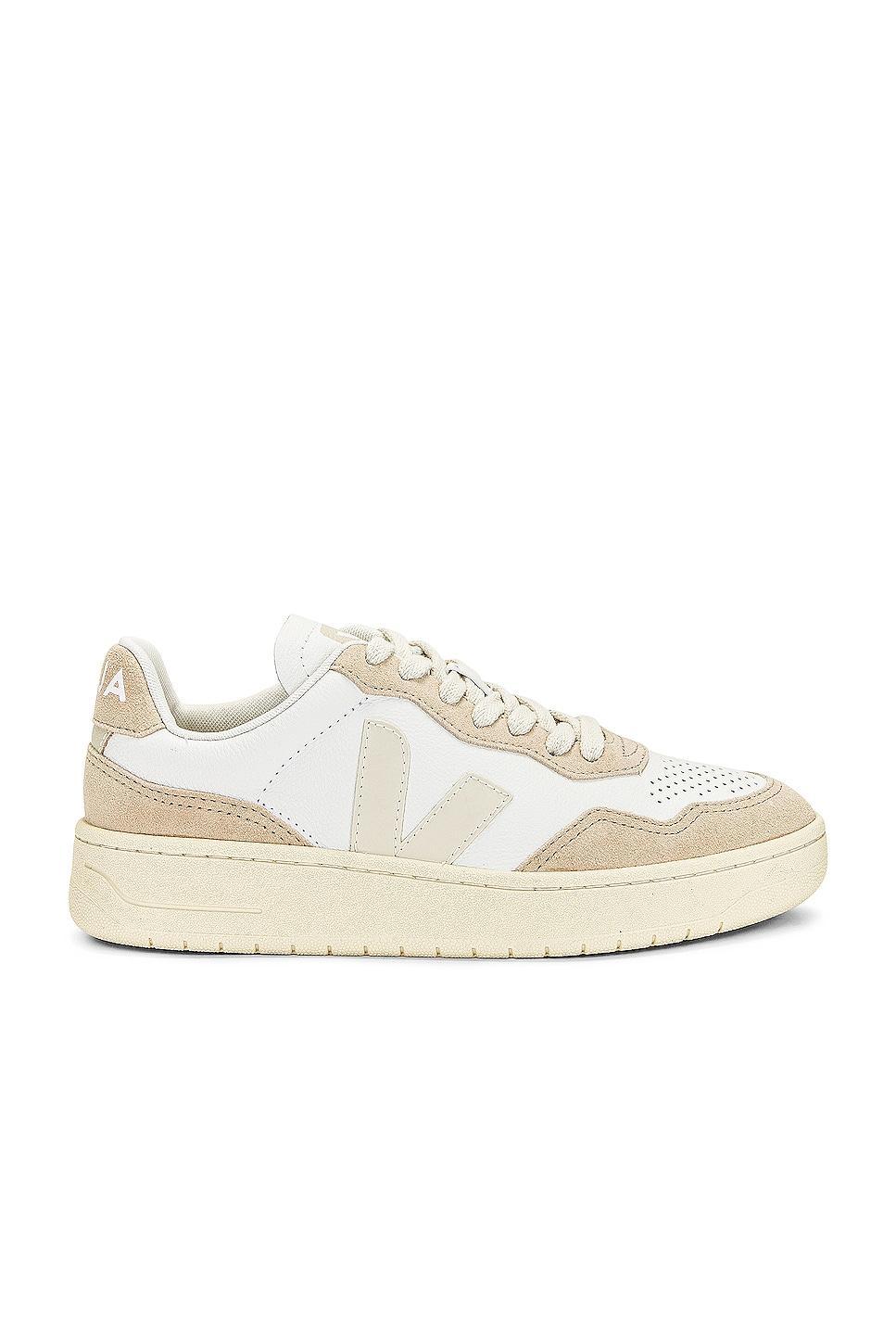 Veja V-90 Sneaker in Extra White & Pierre - Beige. Size 42 (also in ). Product Image