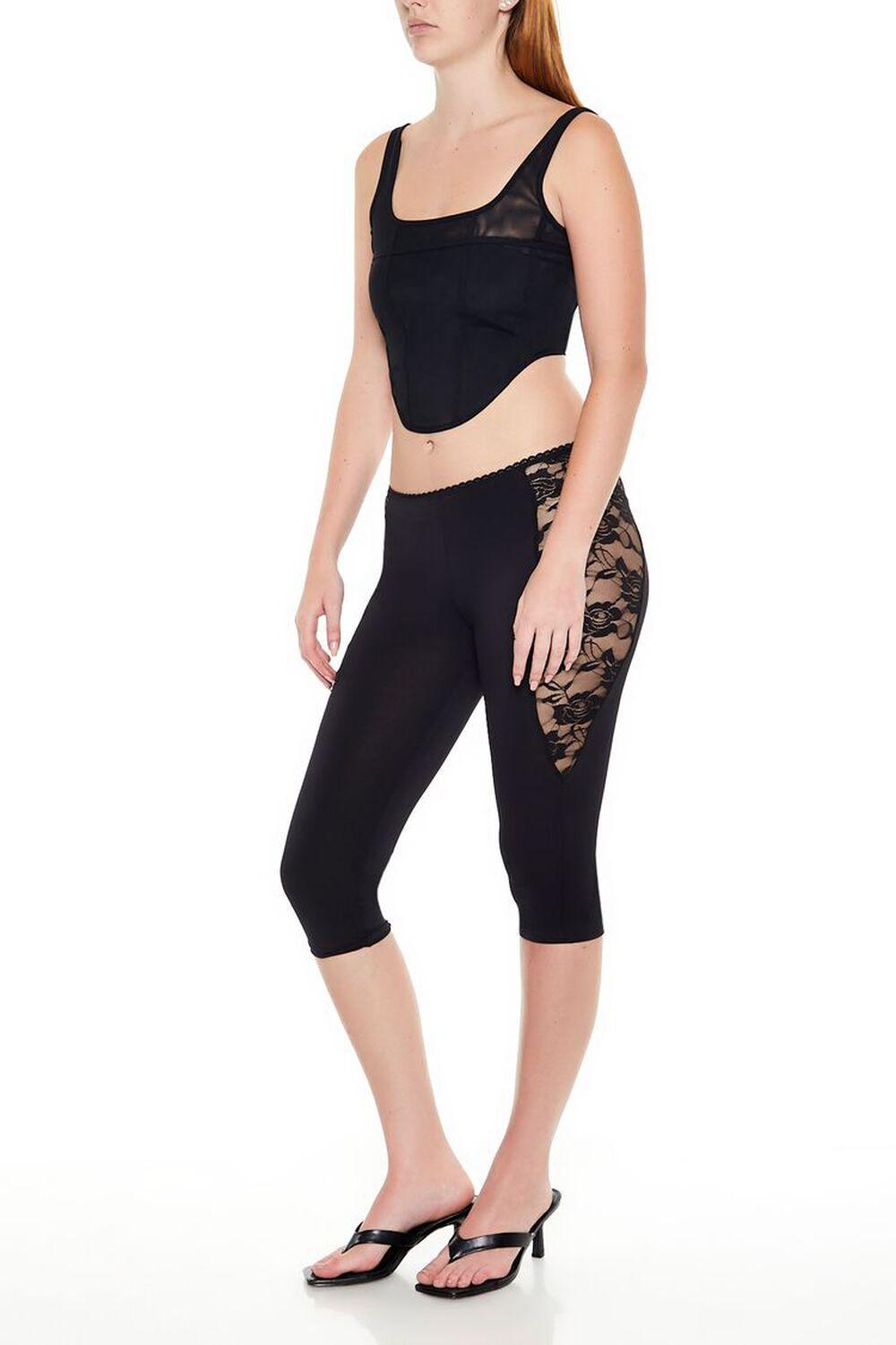 Sheer Lace Capri Leggings | Forever 21 Product Image