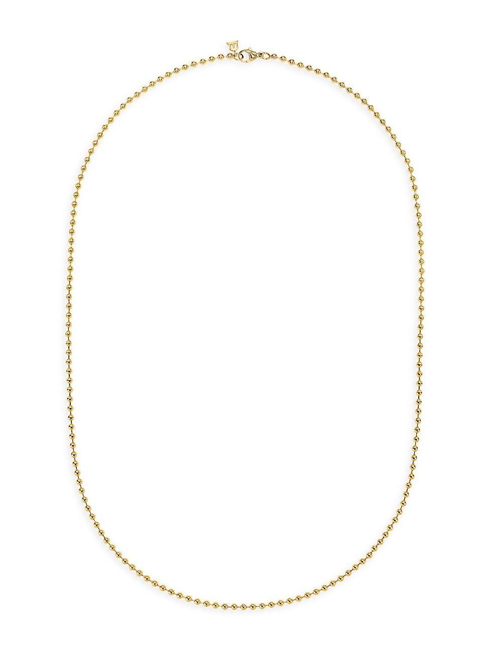 Womens Classic Large 18K Yellow Gold Ball Chain Necklace Product Image