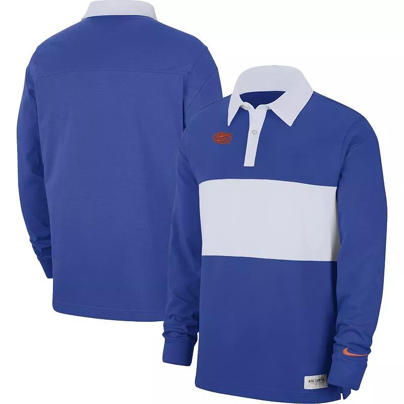 Mens Nike Royal Florida Gators Striped Long Sleeve Polo Product Image