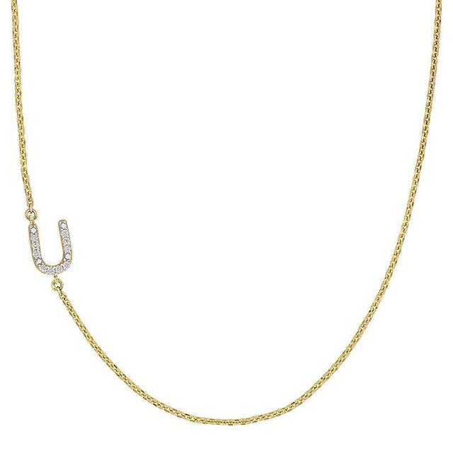 Stella Grace 14k Gold Diamond Accent Initial Necklace, Womens U Product Image