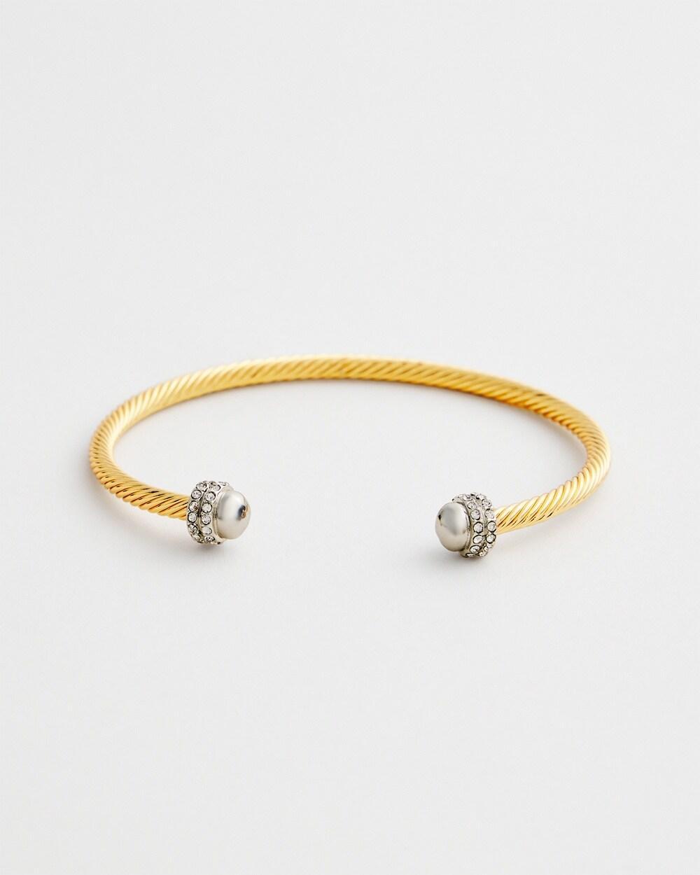 Thin Mixed Metal Flex Cuff Bracelet   Chico's - Gold - Women Product Image