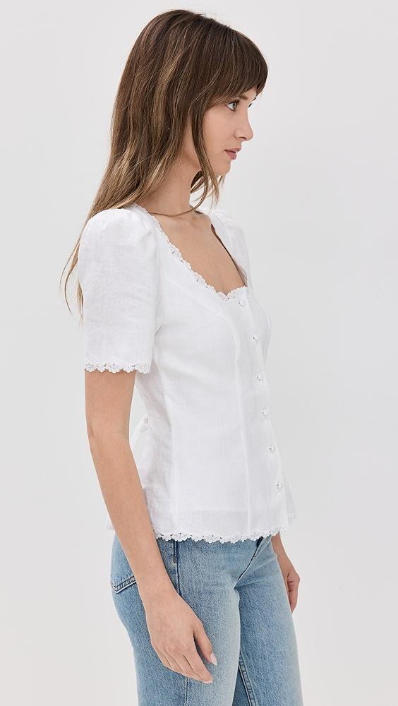 Reformation Anabella Linen Top | Shopbop Product Image