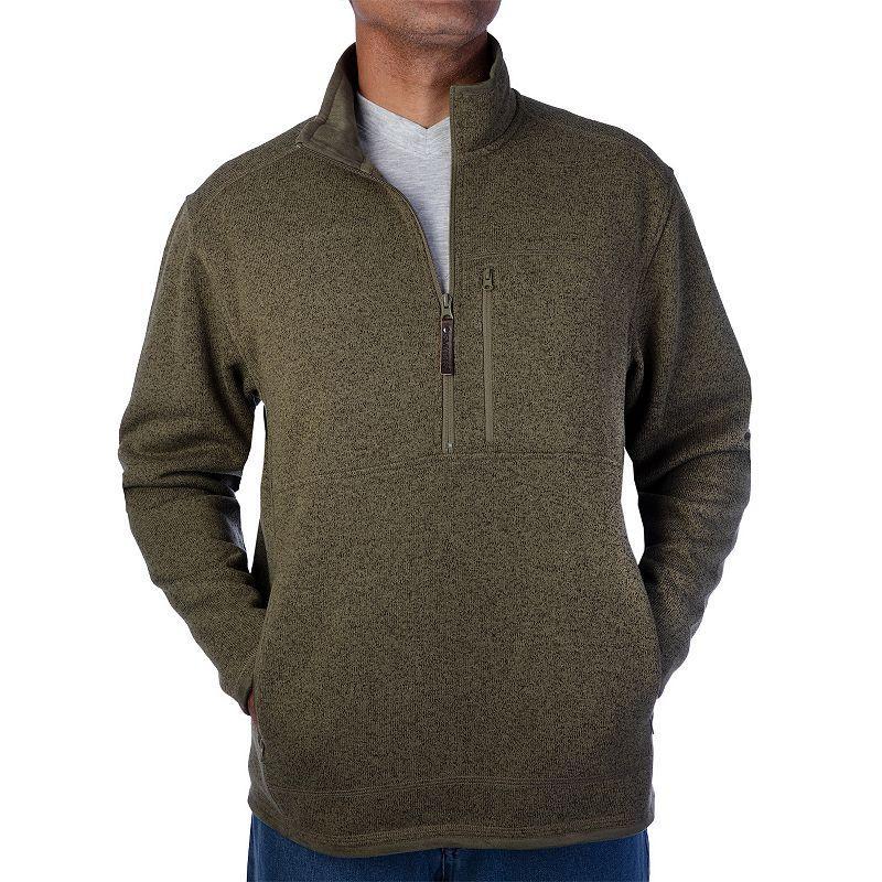 Mens Smiths Workwear Sherpa-Lined Sweater Fleece Jacket Olive Grey Product Image