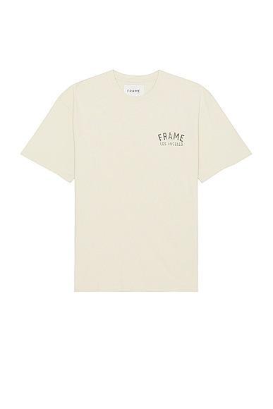 FRAME Vintage Print Short Sleeve Tee in Cream Product Image