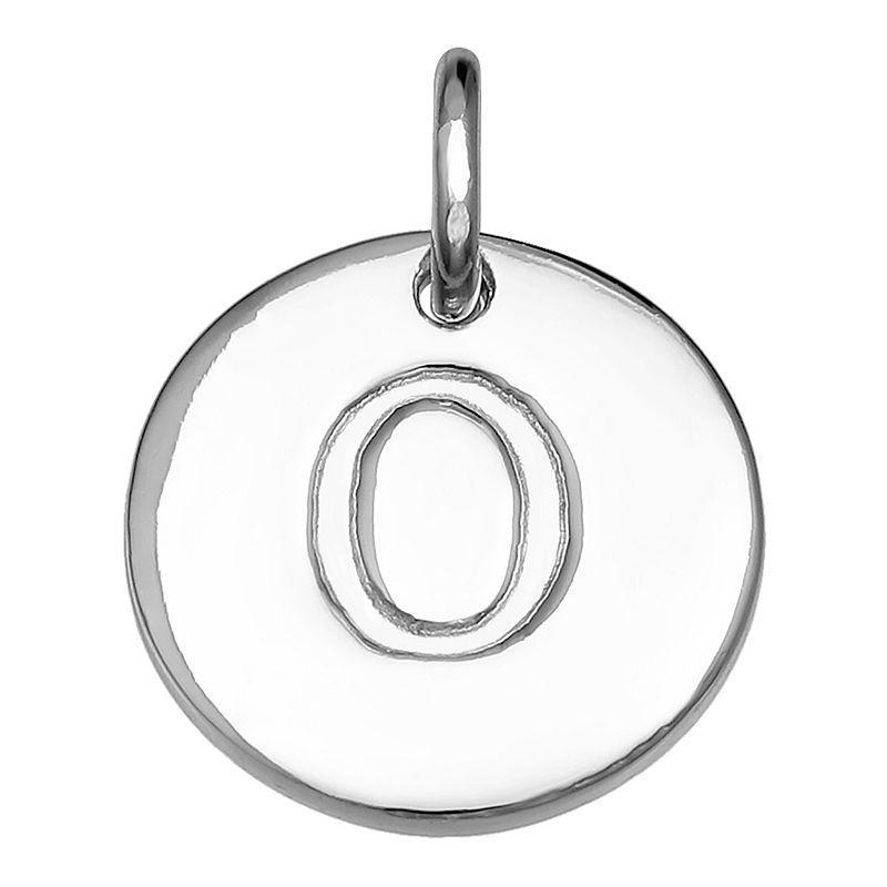 PRIMROSE Sterling Silver Letter Disc Charm, Womens Product Image