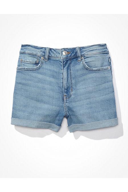 AE Stretch Denim Mom Short Womens Medium Indigo 4 Product Image