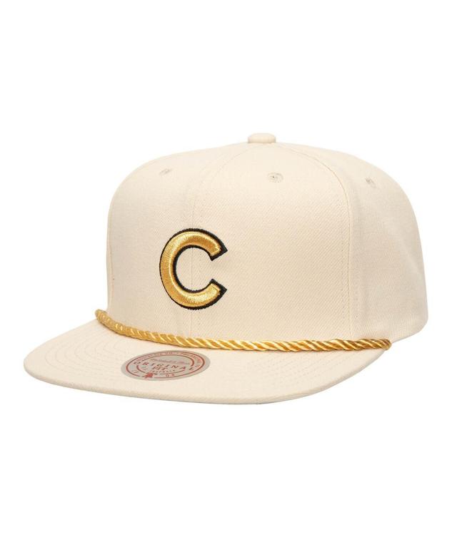 Mitchell & Ness Mens Cream Chicago Cubs Golden Ivory Snapback Hat Product Image