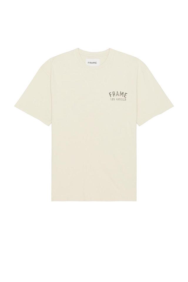 FRAME Vintage Print Short Sleeve Tee in Cream Product Image