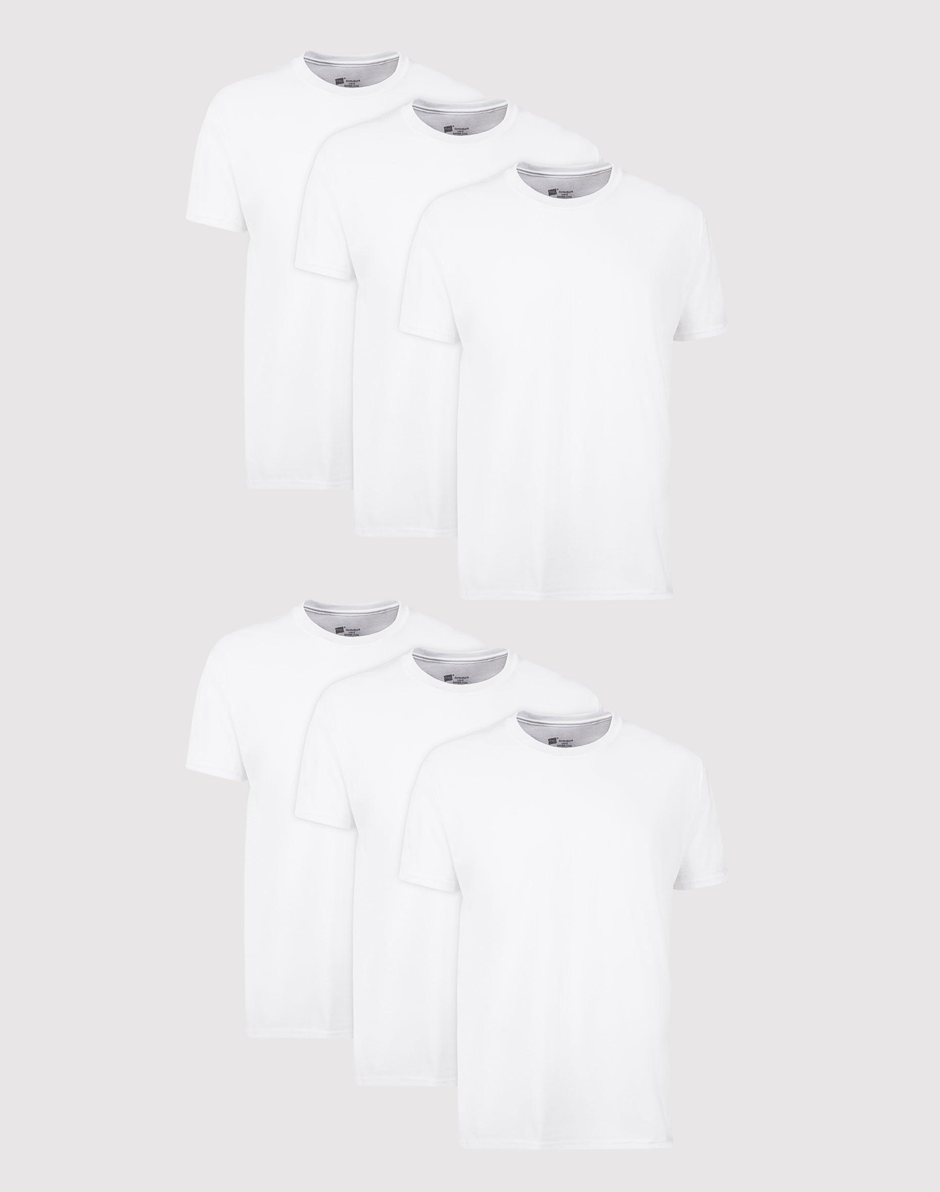 Hanes Mens Crewneck T-Shirt with Fresh IQ 6pk - White Product Image