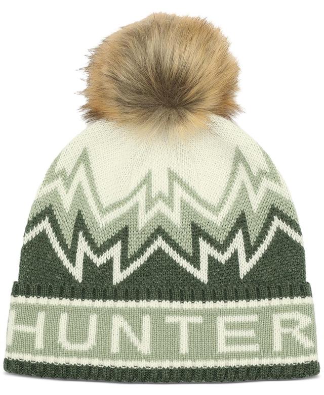 Hunter Womens Fair Isle Faux-Fur Pom-Pom Beanie Product Image