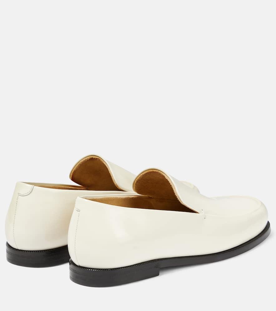 KHAITE Alessio Leather Loafers In Cream Product Image