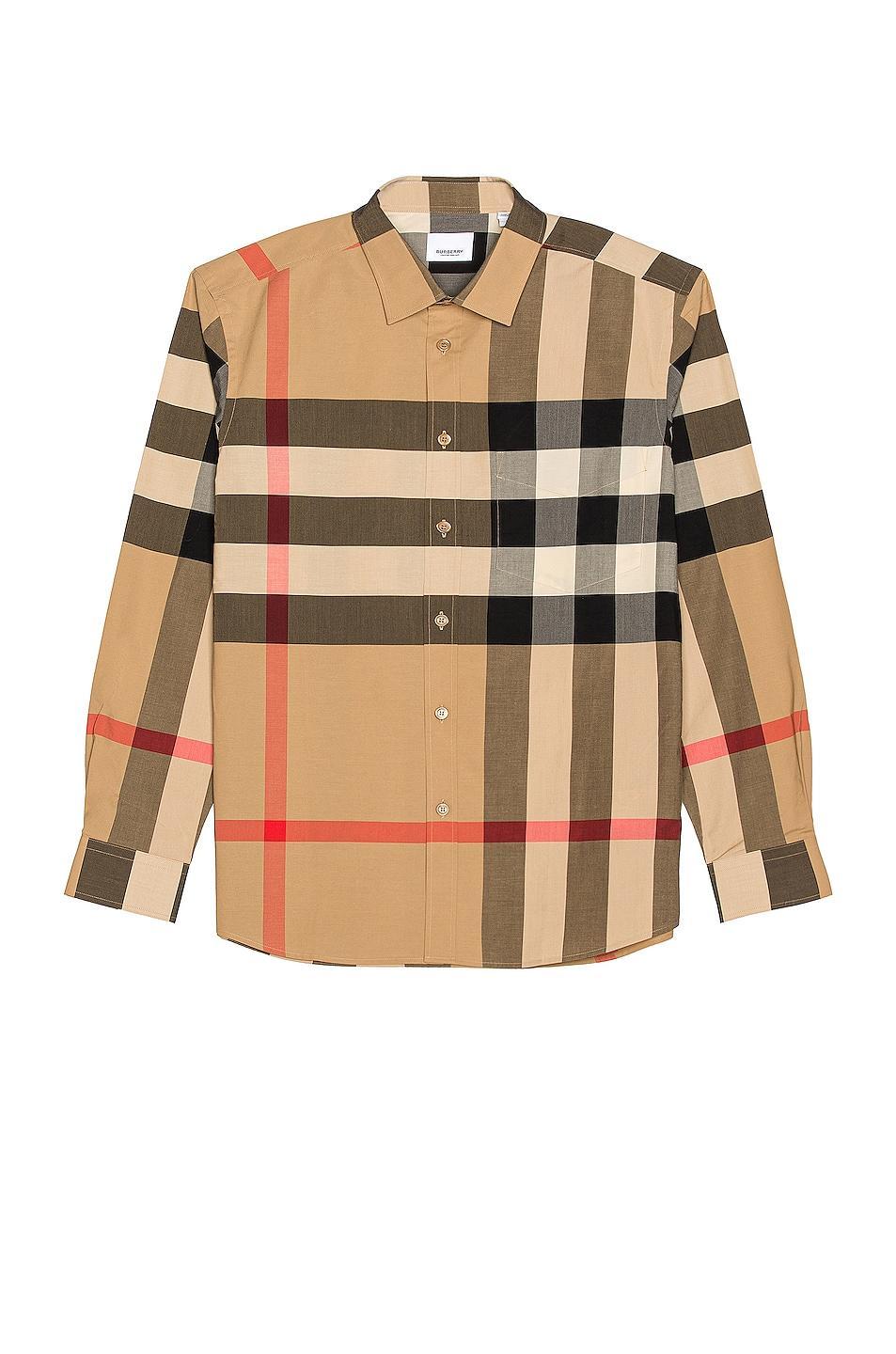 Burberry Somerton Check Shirt in Neutral,Plaid Product Image