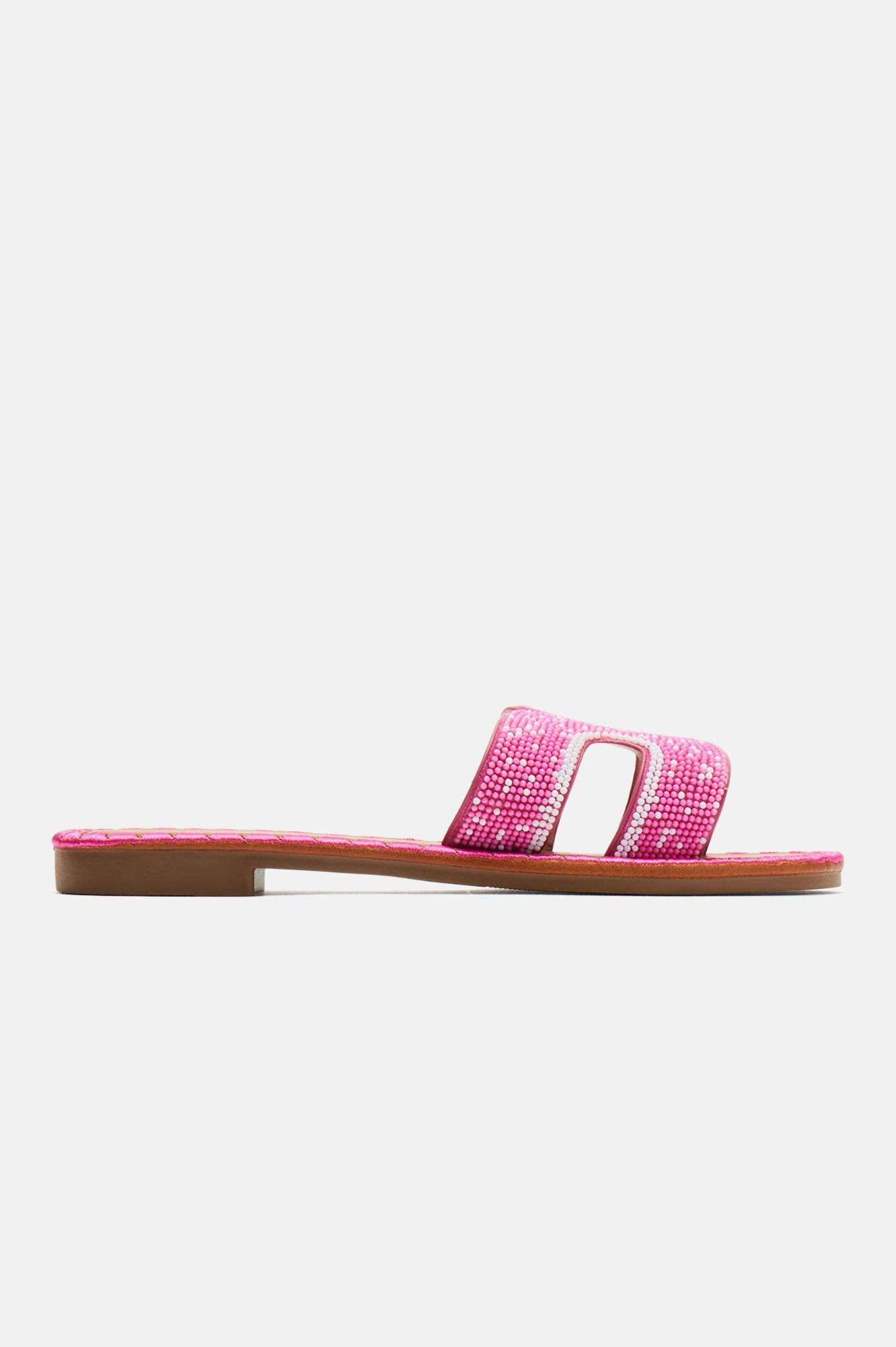 Keeping It Chic Flat Sandals - Pink Product Image