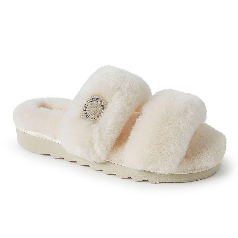 Fireside by Dearfoams Benalla Shearling Double Band Womens Slide Slippers Product Image