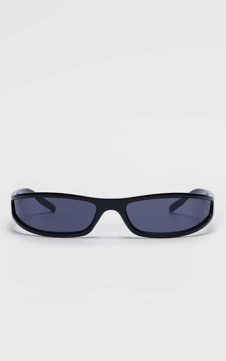 Black Slim Sporty Visor Sunglasses Product Image