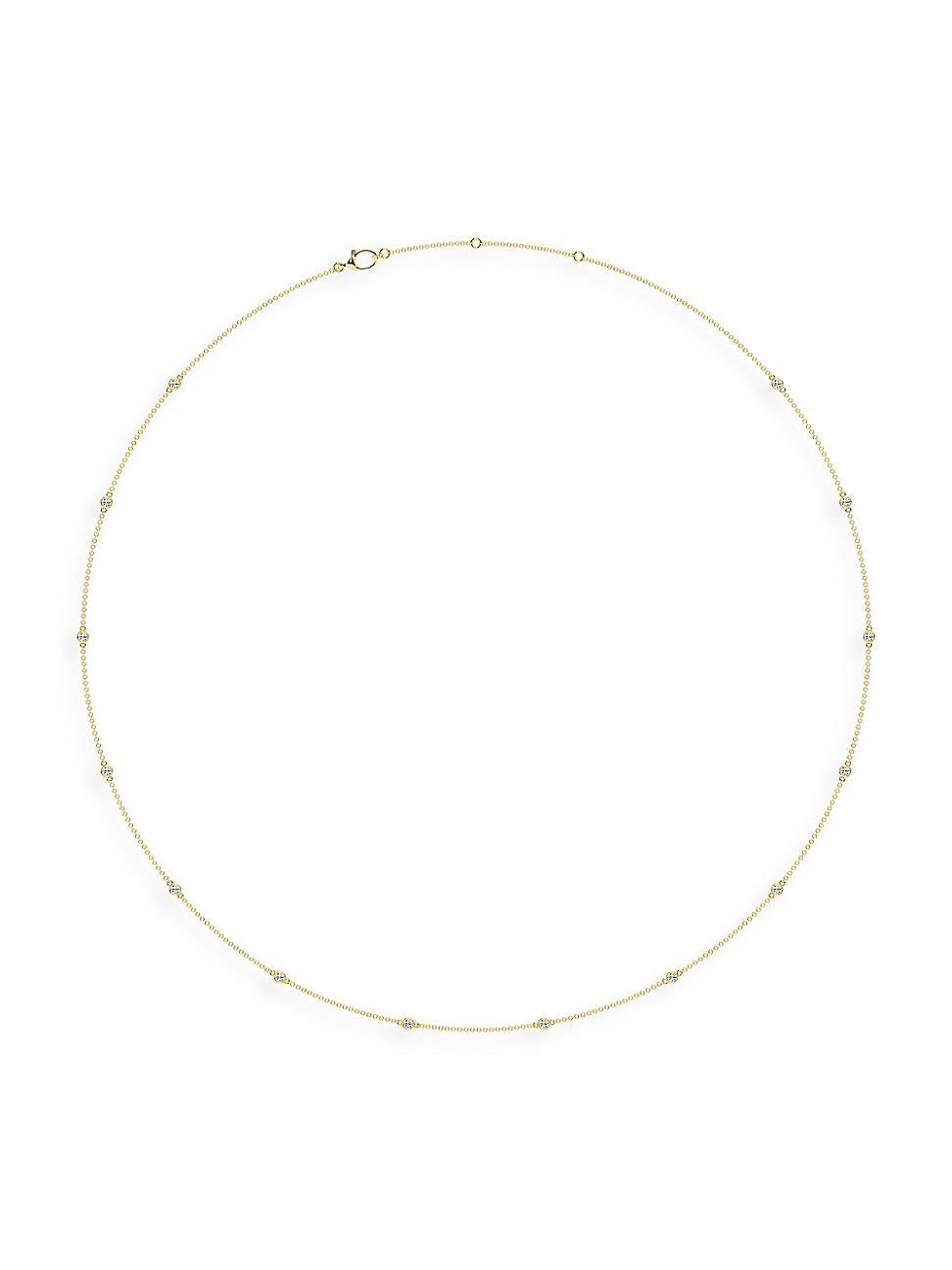 Womens 14K Yellow Gold & Lab-Grown 14-Diamond Station Necklace/5.00-20.00 TCW Product Image