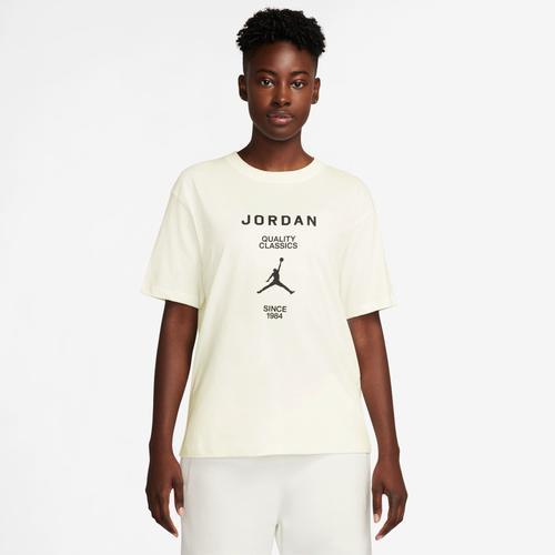 Jordan Womens Jordan Short Sleeve GF Graphic Jacquard T-Shirt - Womens Sail/Black Product Image