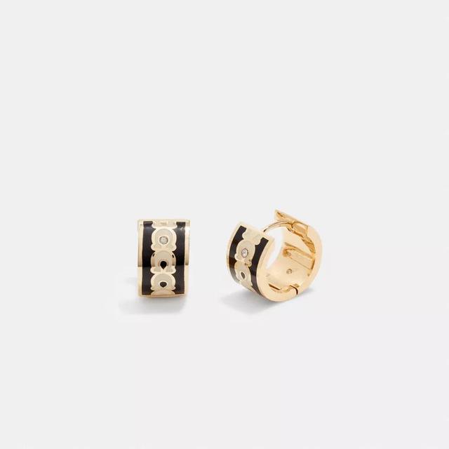 Signature Enamel Hoop Earrings Product Image