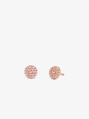 Sterling Pavé Logo Disc Earrings and Necklace Set Product Image