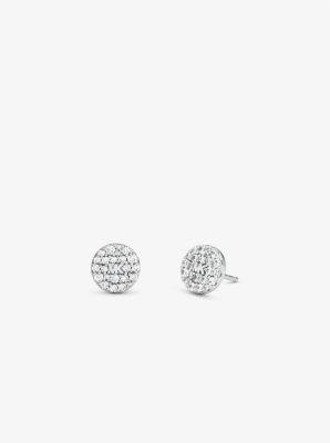 Sterling Pavé Logo Disc Earrings and Necklace Set Product Image