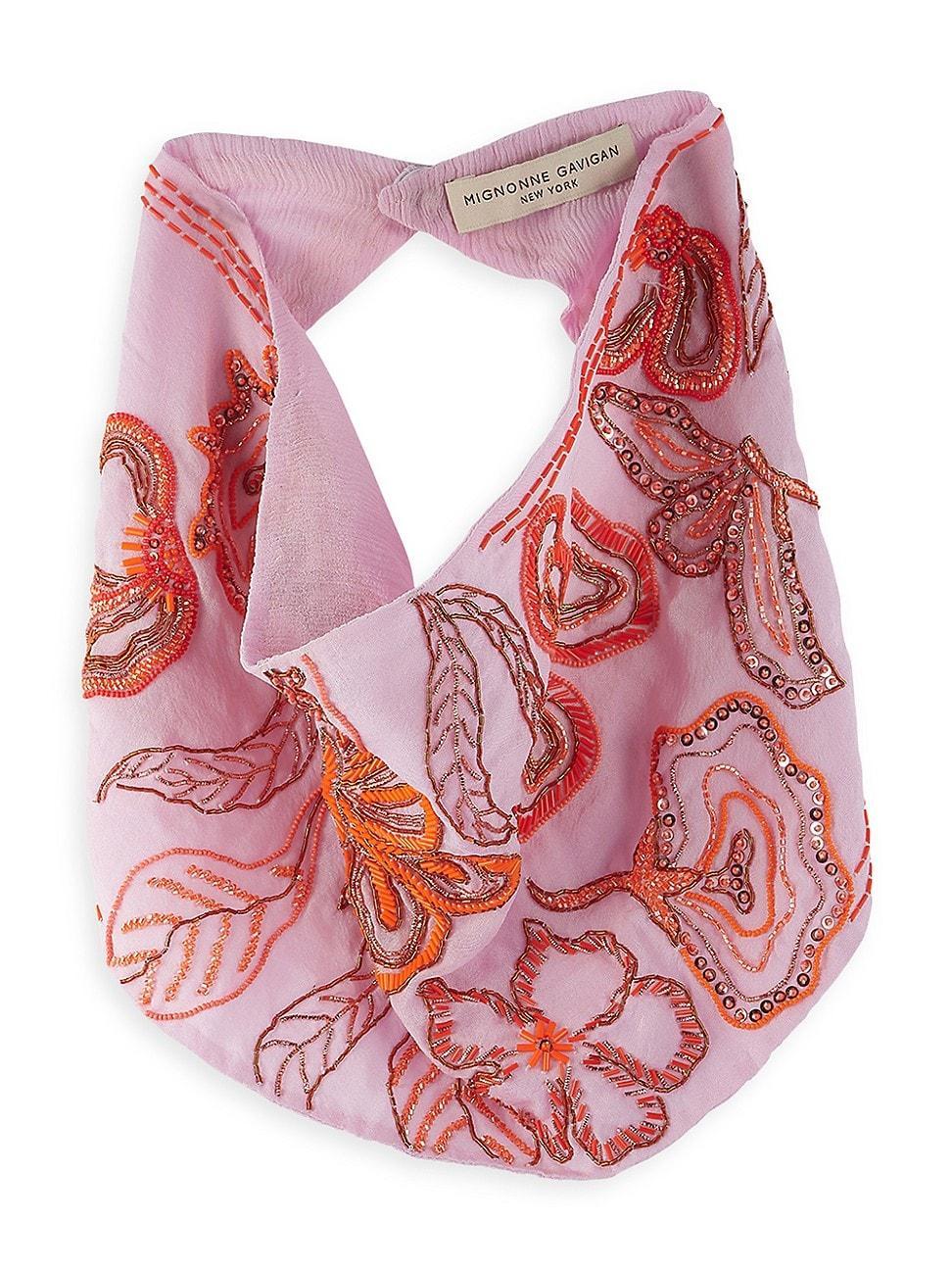 Womens Amina Beaded Silk Chiffon Scarf Necklace Product Image