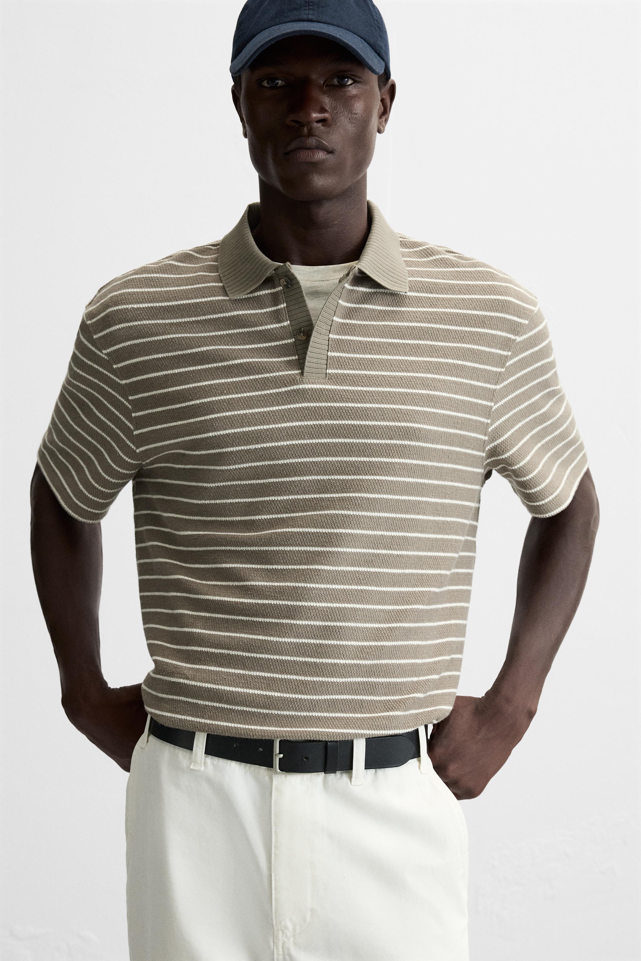 TEXTURED STRIPED POLO Product Image