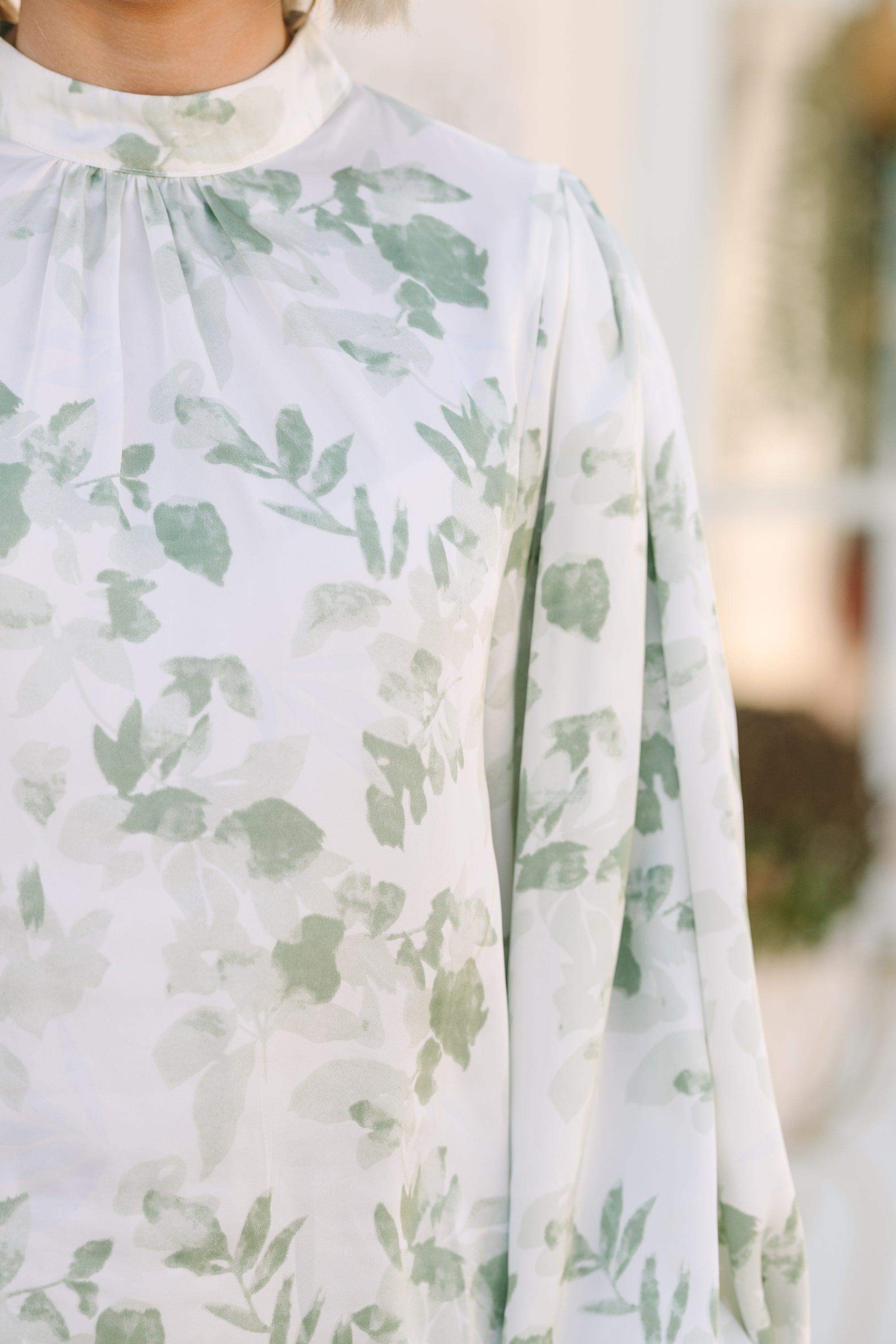 On My Mind Green Floral Blouse Female Product Image