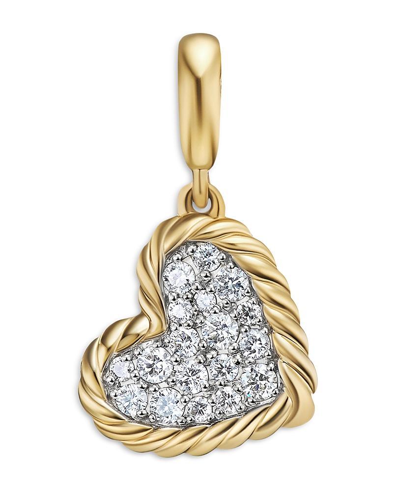 Womens DY Elements Heart Pendant In 18K Yellow Gold with Pav Diamonds Product Image