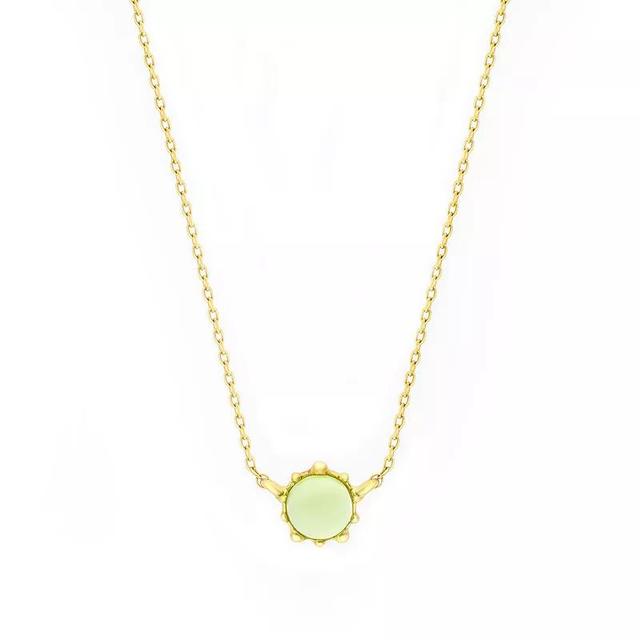 House of Frosted 14k Gold Over Silver Peridot Floral Necklace, Womens, Gold Tone Product Image