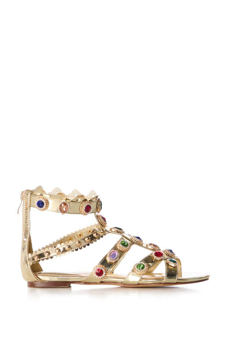 AZALEA WANG BRIDIE GOLD EMBELLISHED SANDAL Product Image